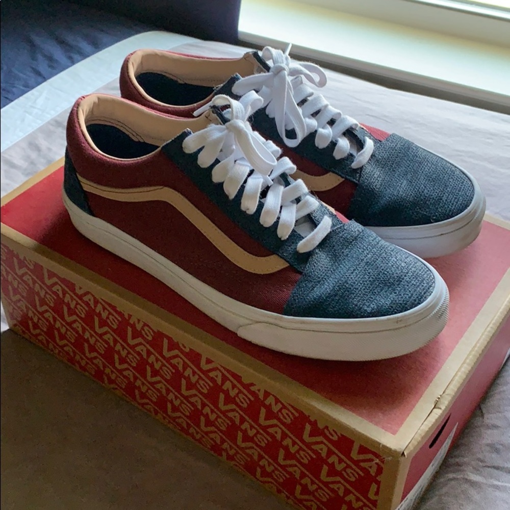 Maroon and Navy old school vans